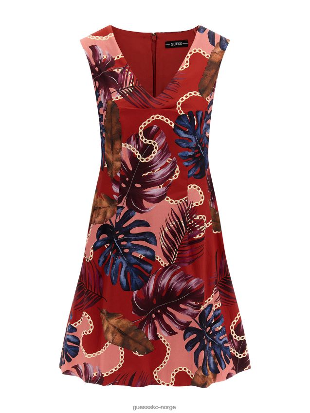 Guess floral fantasy passform og blusset kjole blomsterfantasi kvinner F0LJ803287
