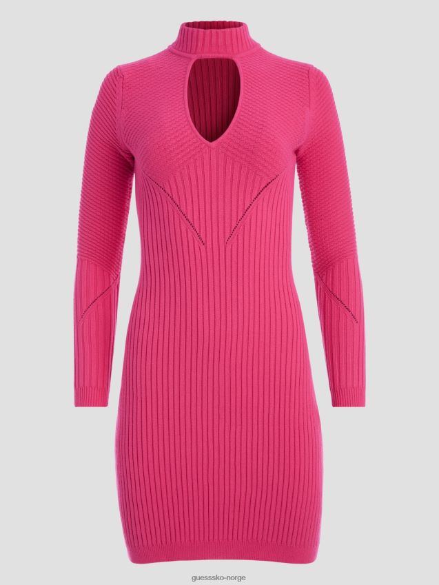 Guess fransk rose øko tatia mock hals kjole fransk rose kvinner F0LJ809628