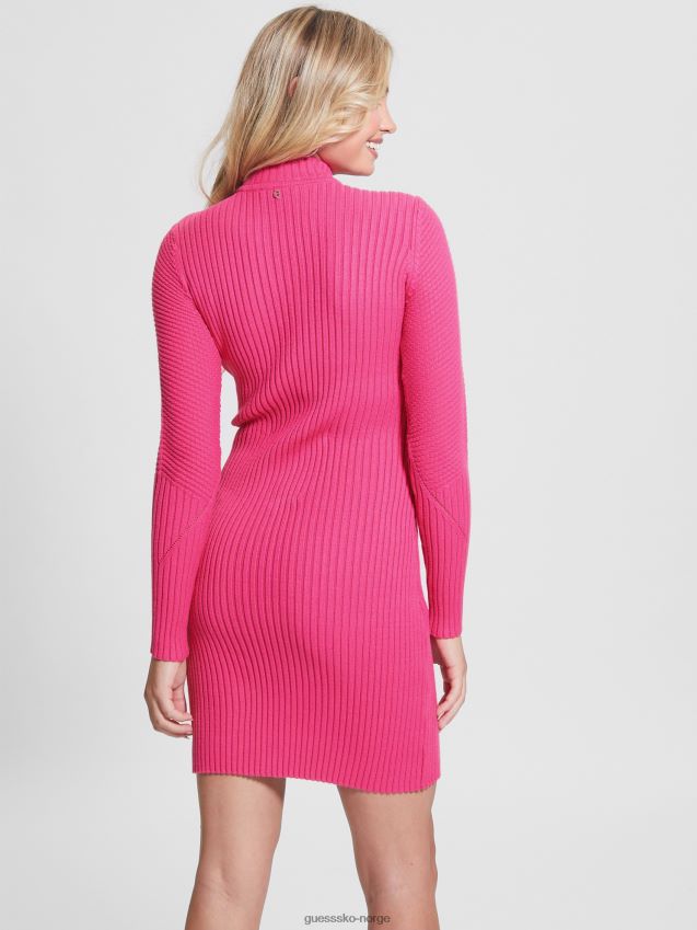 Guess fransk rose øko tatia mock hals kjole fransk rose kvinner F0LJ809628