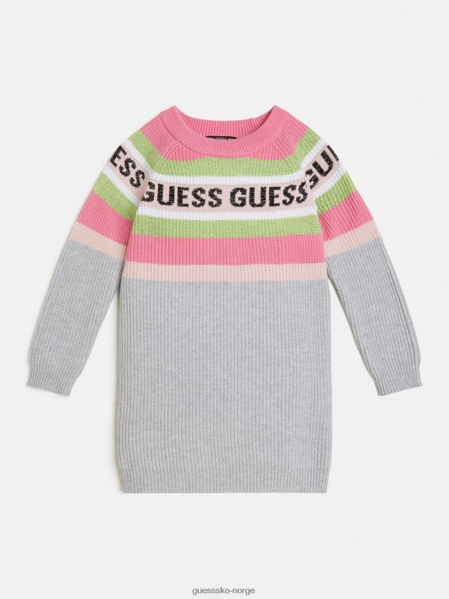 Guess grå multistripete genserkjole grå multi kvinner F0LJ802065