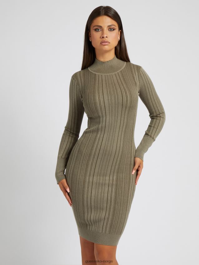 Guess grønn genserkjole med skilpad hals grønn kvinner F0LJ802936