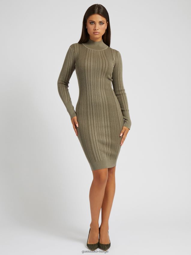 Guess grønn genserkjole med skilpad hals grønn kvinner F0LJ802936