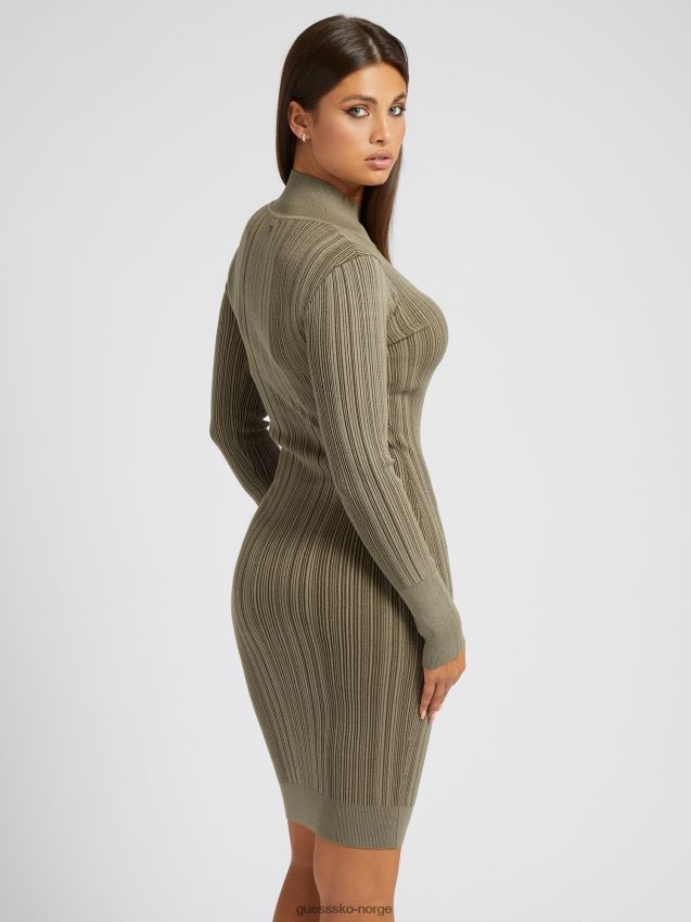 Guess grønn genserkjole med skilpad hals grønn kvinner F0LJ802936