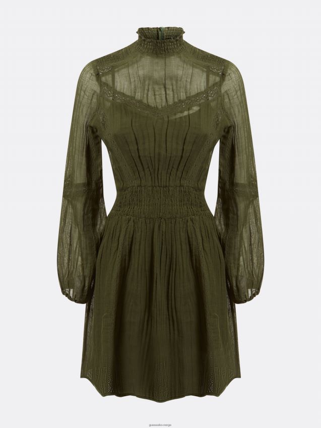 Guess grønn kjole i bomullsblanding grønn kvinner F0LJ805887