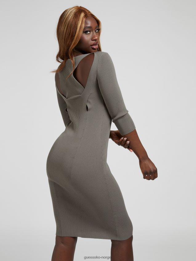 Guess grønn utskåret genserkjole grønn kvinner F0LJ806323