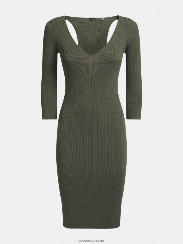 Guess grønn utskåret genserkjole grønn kvinner F0LJ806323