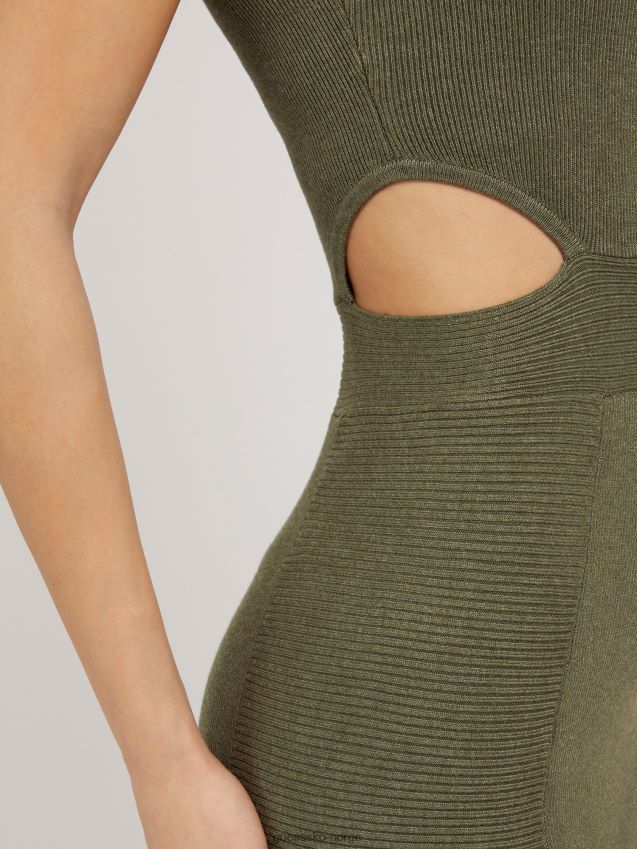 Guess grønn utskåret ribbekjole grønn kvinner F0LJ803915