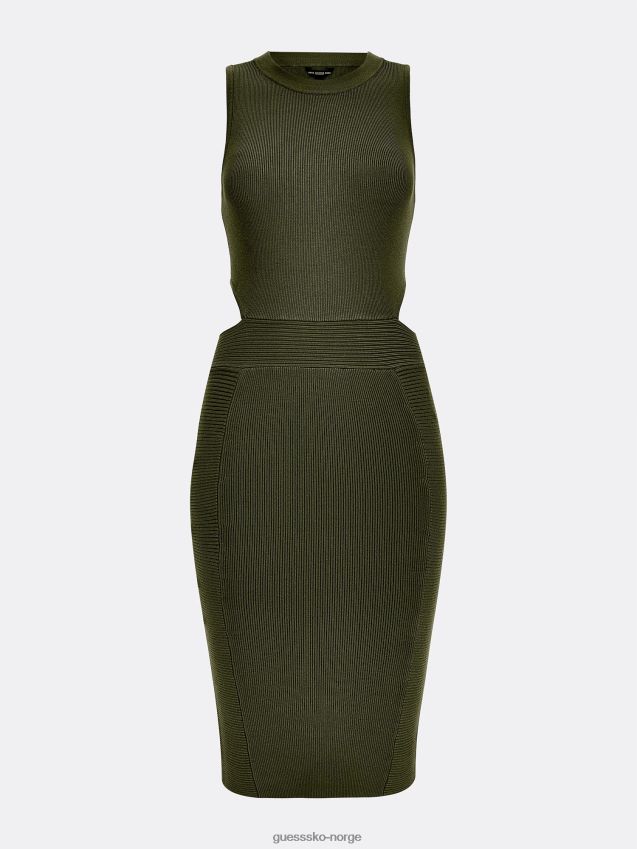 Guess grønn utskåret ribbekjole grønn kvinner F0LJ803915