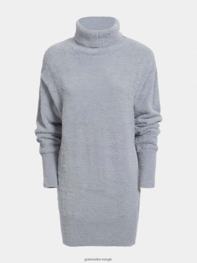 Guess grå strikket kjole med høy hals grå kvinner F0LJ805641