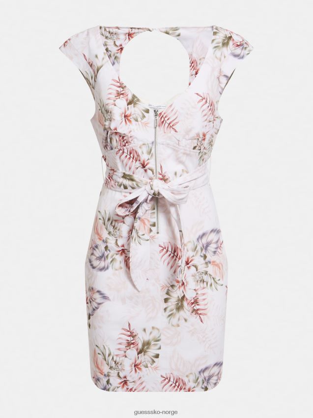 Guess hvit kjole med flere glidelåser foran hvit multi kvinner F0LJ806030