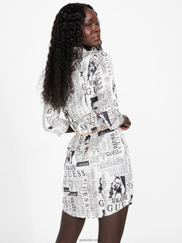 Guess jet black multi arden skjortekjole jet black multi kvinner F0LJ806907