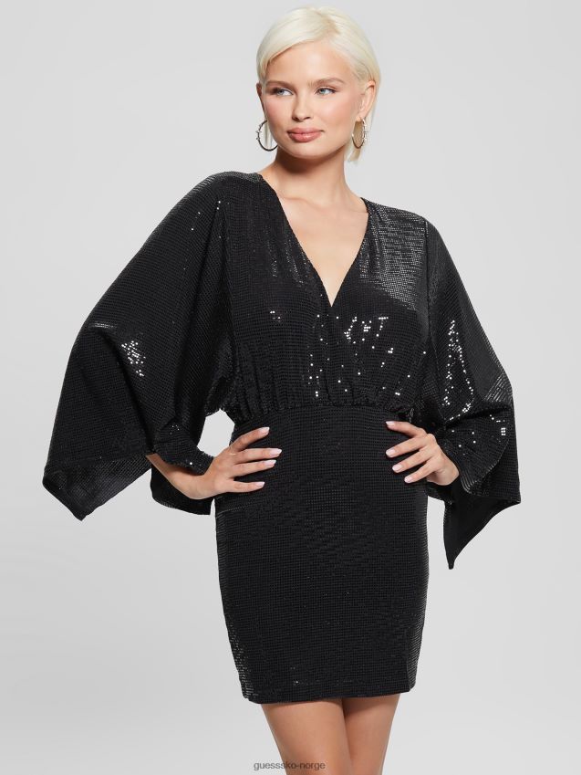 Guess jet black multi øko tiana vendbar kjole jet black multi kvinner F0LJ809428