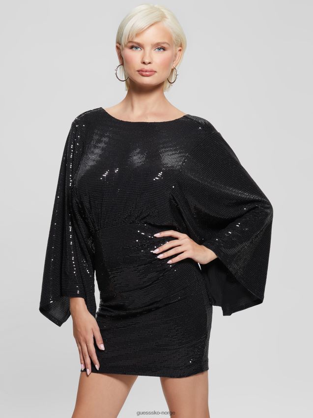 Guess jet black multi øko tiana vendbar kjole jet black multi kvinner F0LJ809428