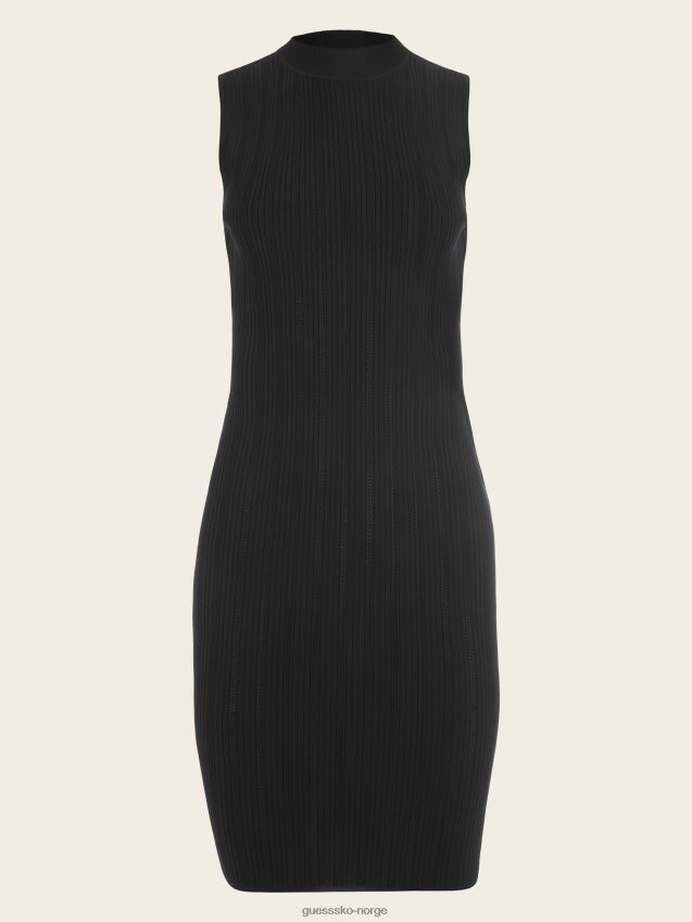 Guess jet black zoe høyhalset genserkjole kulsvart kvinner F0LJ809815