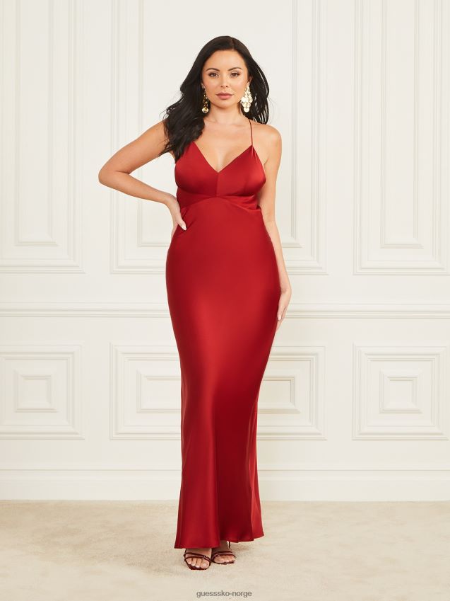 Guess jubileumsrød anita maxi kjole jubileumsrød kvinner F0LJ809736