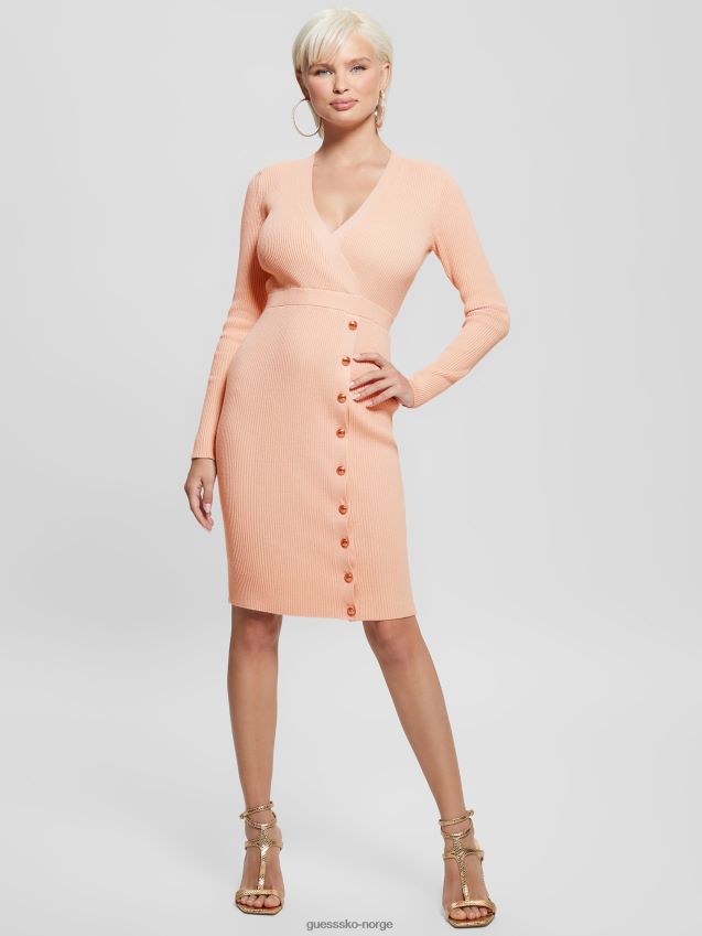 Guess øko alexandra genser kjole blush breeze rødme bris kvinner F0LJ809141