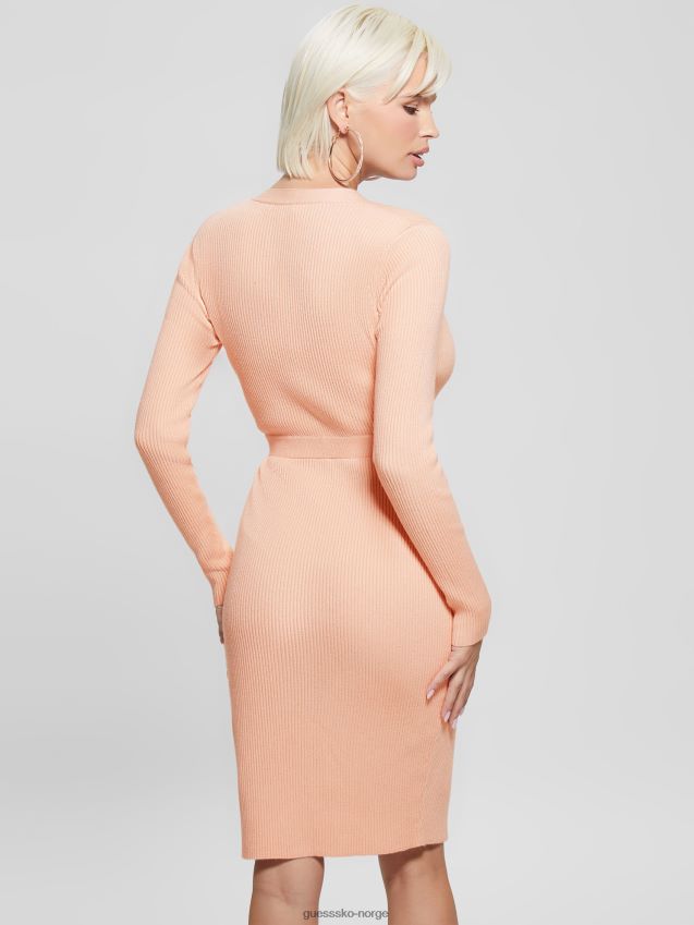 Guess øko alexandra genser kjole blush breeze rødme bris kvinner F0LJ809141