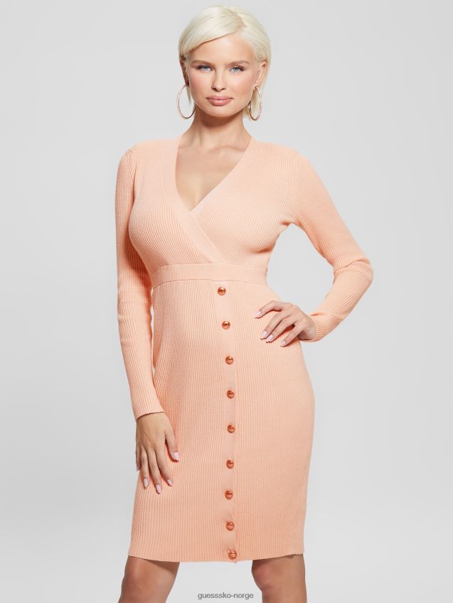 Guess øko alexandra genser kjole blush breeze rødme bris kvinner F0LJ809141