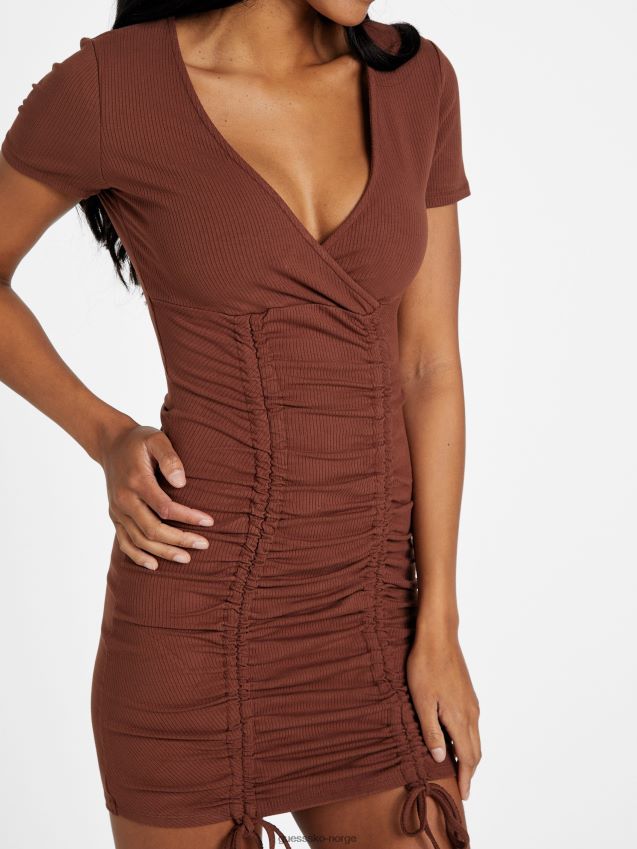 Guess øko hayden ruched dress hickory herregård hickory herregård kvinner F0LJ807274