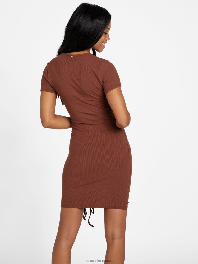 Guess øko hayden ruched dress hickory herregård hickory herregård kvinner F0LJ807274