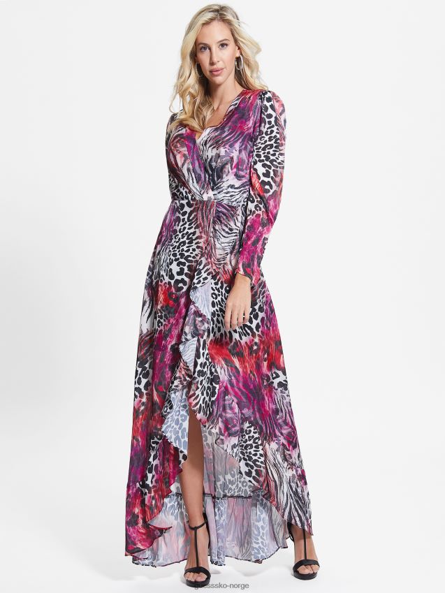 Guess øko luana maxi-kjole med jokertegn jokertegn kvinner F0LJ809523
