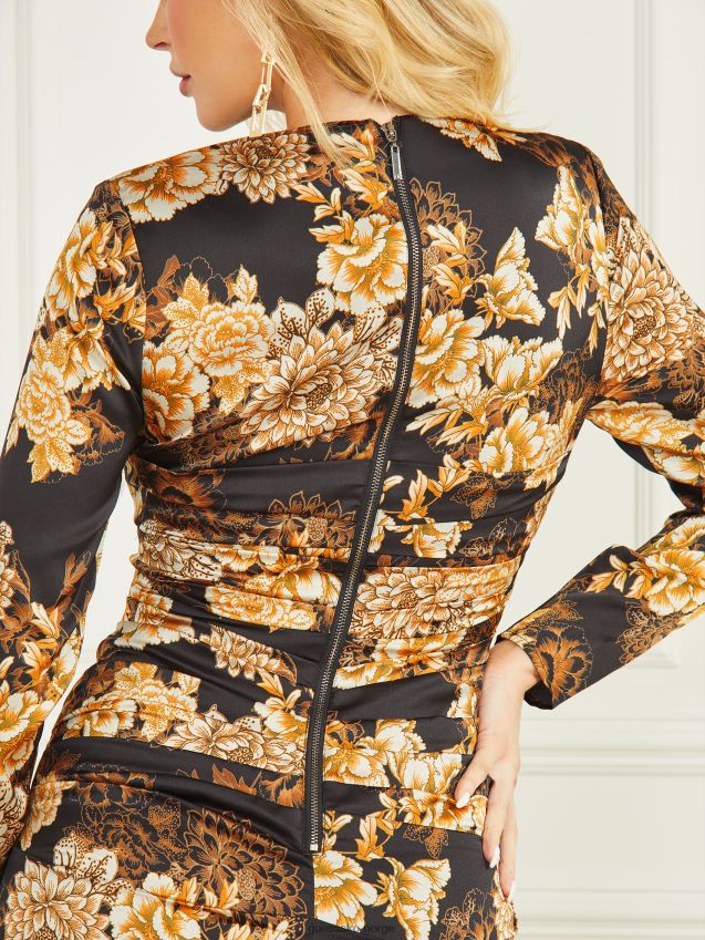 Guess krystalkjole etter mørk blomsterprint etter mørk blomsterprint kvinner F0LJ809505