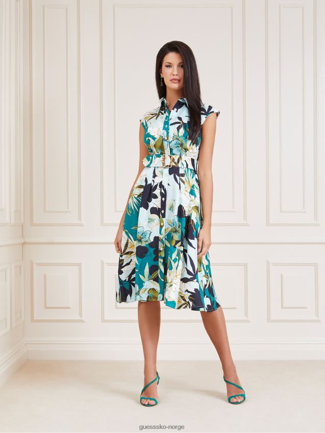 Guess marciano all over print kjole grønn multi grønn multi kvinner F0LJ803351