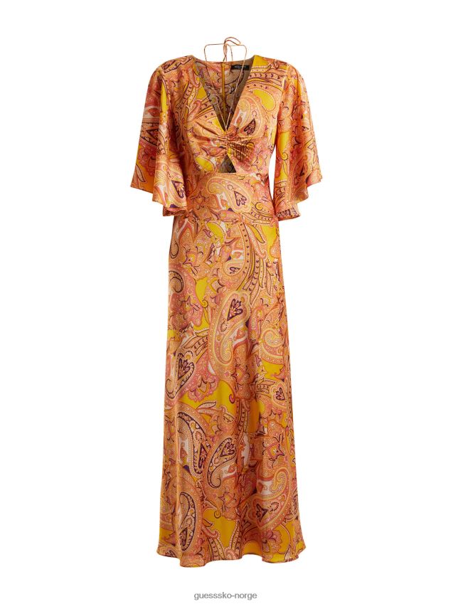 Guess marciano all over print kjole gul gul kvinner F0LJ803783