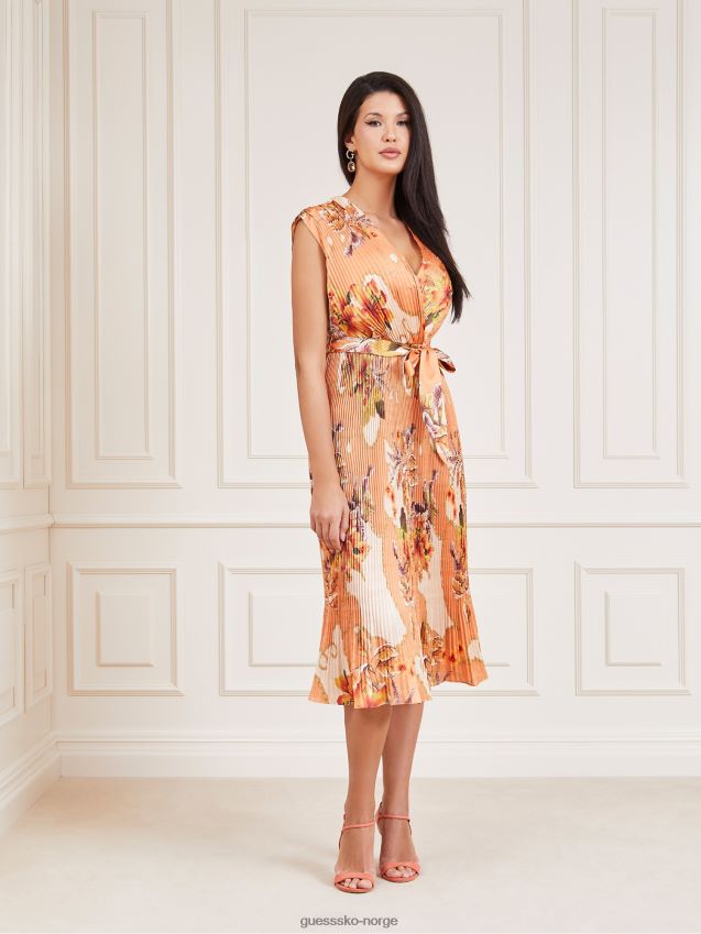 Guess marciano all over print kjole oransje oransje kvinner F0LJ803434