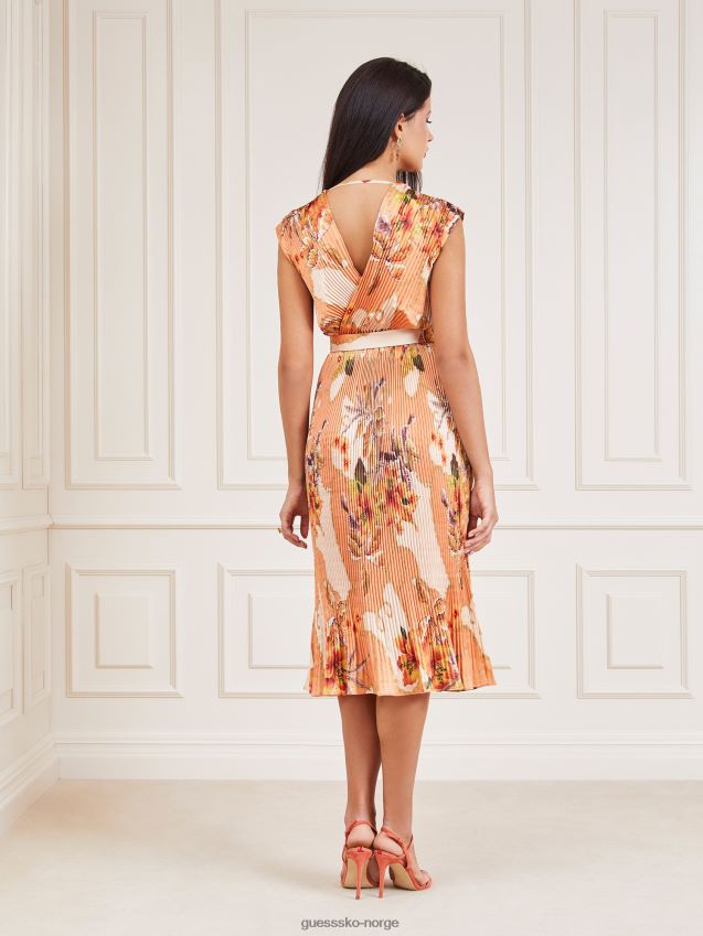 Guess marciano all over print kjole oransje oransje kvinner F0LJ803434