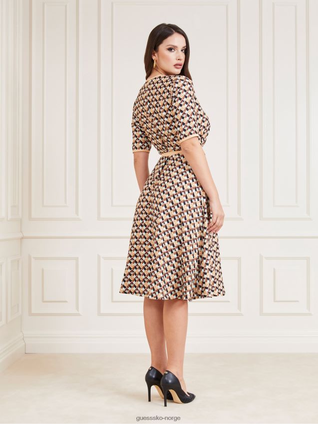 Guess marciano all over print kjole rød multi rød multi kvinner F0LJ806574