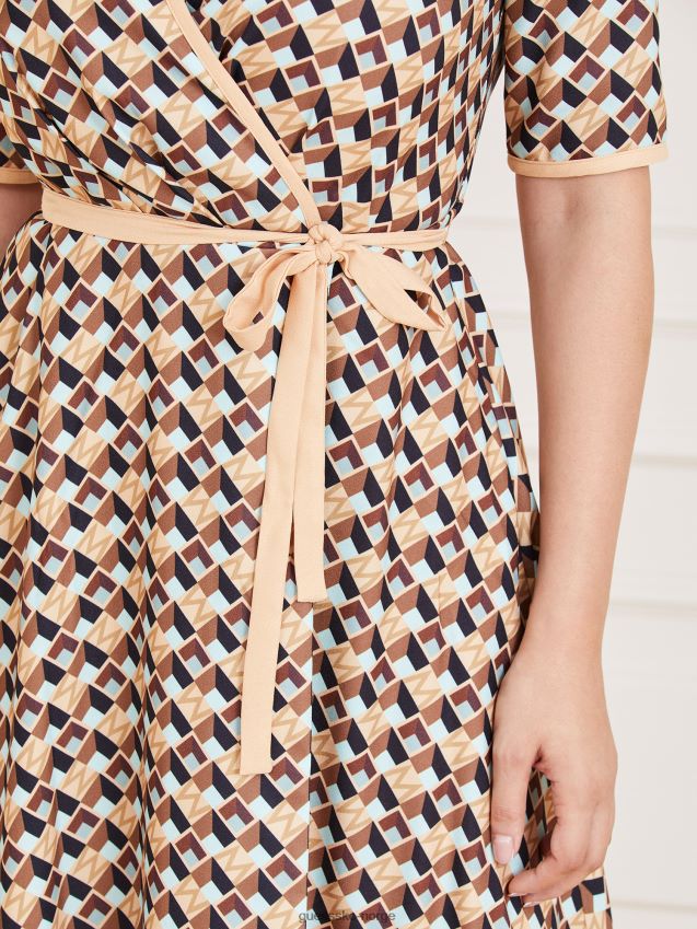 Guess marciano all over print kjole rød multi rød multi kvinner F0LJ806574