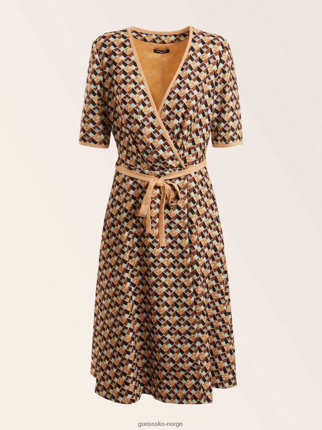 Guess marciano all over print kjole rød multi rød multi kvinner F0LJ806574