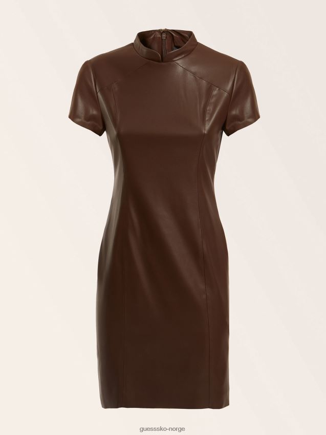 Guess marciano brun kjole i imitert skinn brun kvinner F0LJ806354