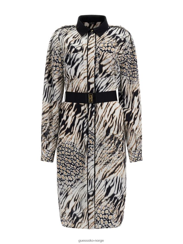 Guess marciano chemisier kjole hvit multi hvit multi kvinner F0LJ803270