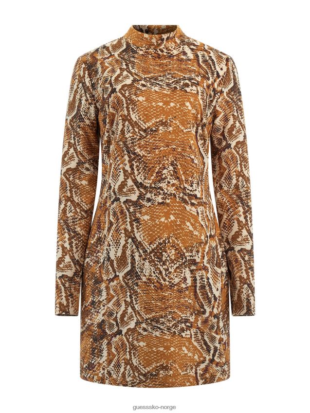 Guess marciano faux semsket kjole brun multi brun multi kvinner F0LJ803595