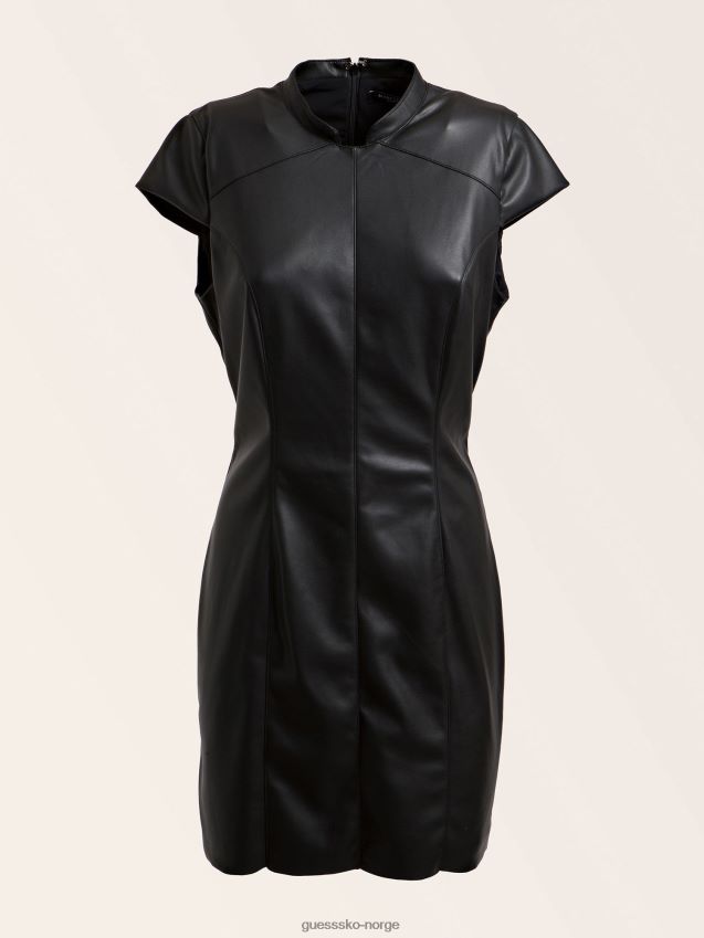 Guess marciano kjole i imitert skinn svart svart kvinner F0LJ805847