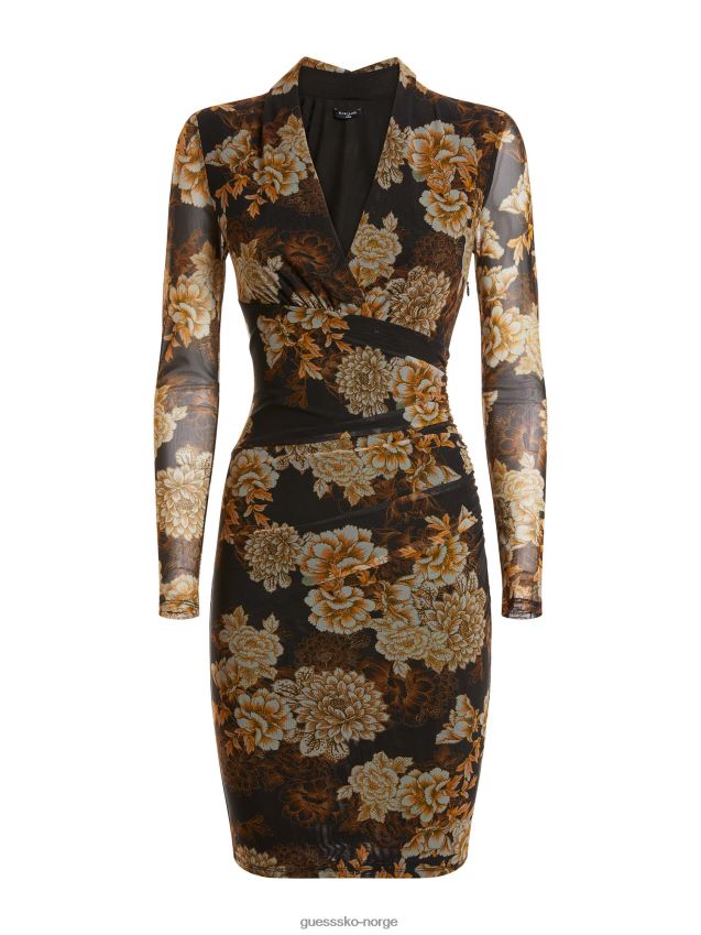 Guess marciano kjole med blomstertrykk svart multi svart multi kvinner F0LJ803673