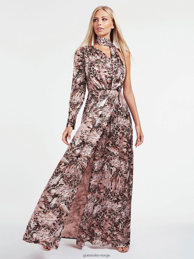 Guess marciano sateng kjole animalier dyrere kvinner F0LJ806722