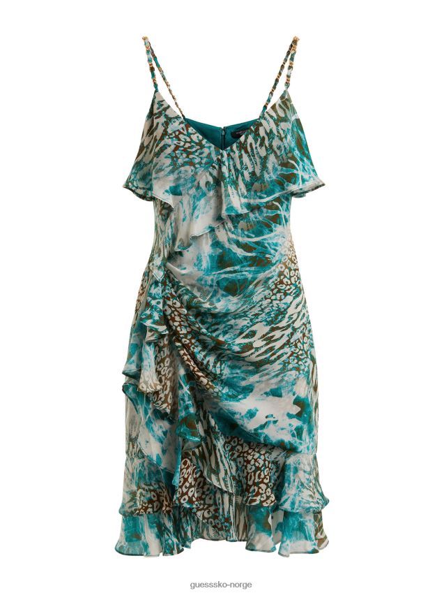 Guess marciano silke kjole grønn multi grønn multi kvinner F0LJ803839
