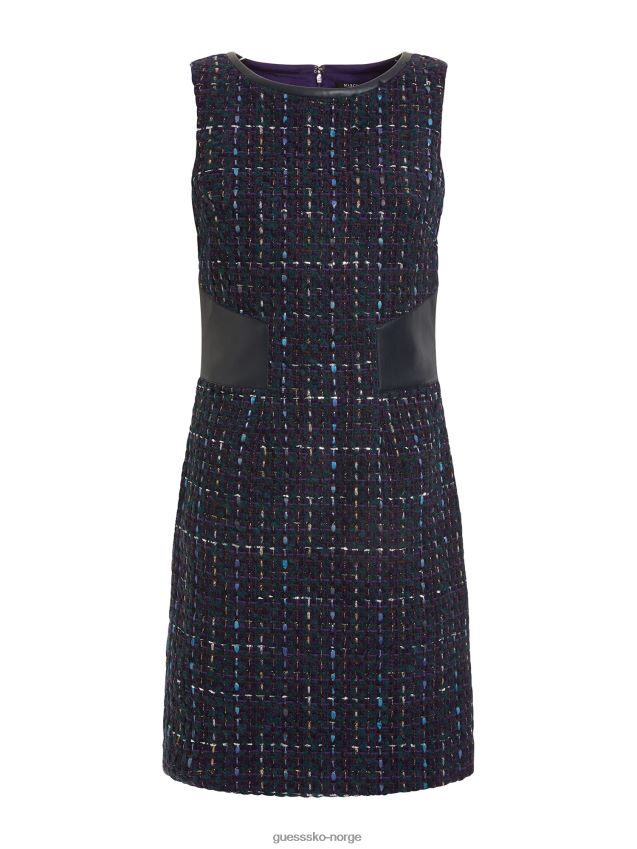 Guess marciano tweed kjole multi lilla flere lilla kvinner F0LJ803730