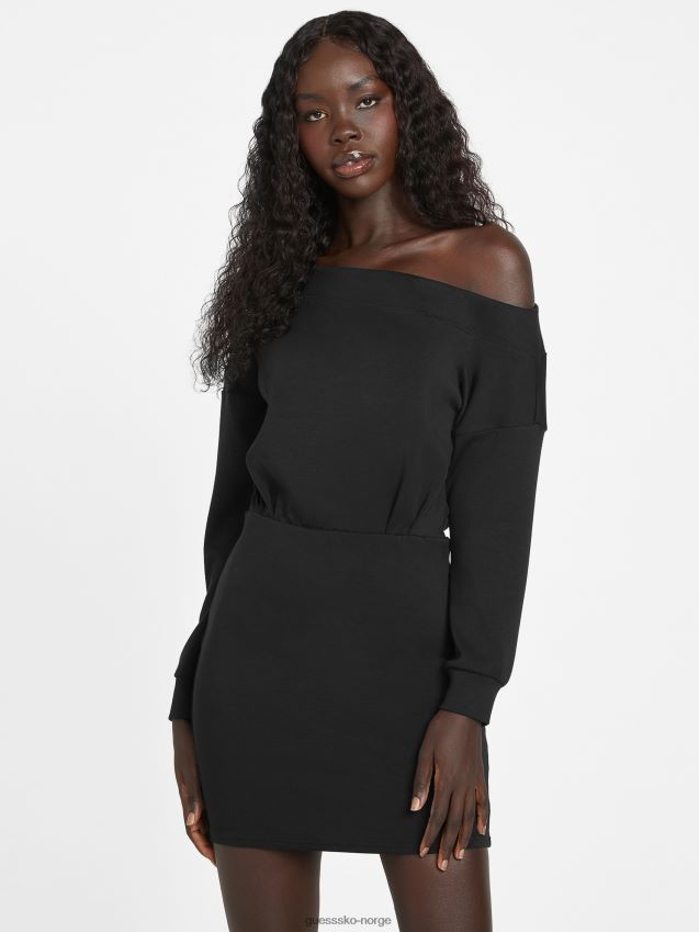 Guess marti off-the-shoulder kjole kulsort kulsvart kvinner F0LJ807014