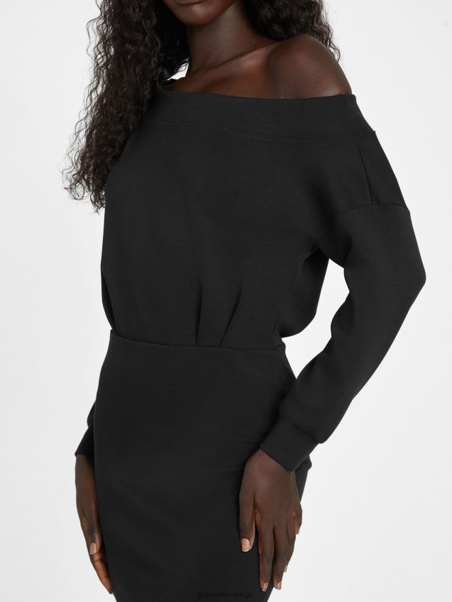 Guess marti off-the-shoulder kjole kulsort kulsvart kvinner F0LJ807014