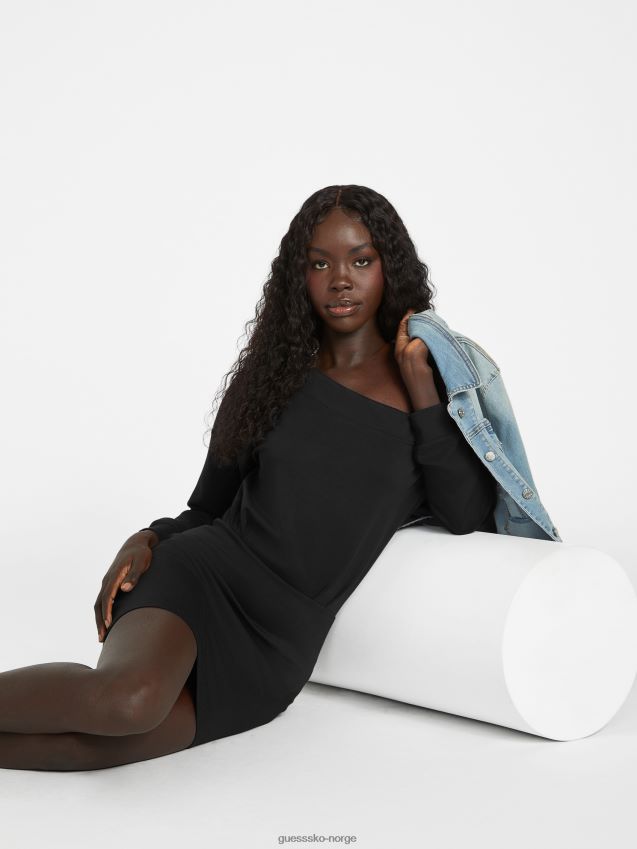 Guess marti off-the-shoulder kjole kulsort kulsvart kvinner F0LJ807014