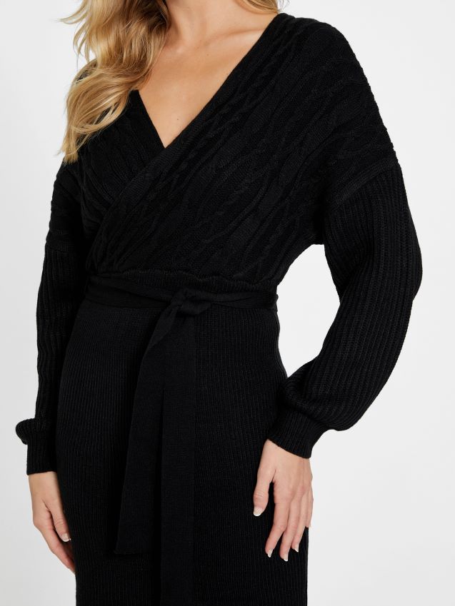 Guess morant genser kjole jet black kulsvart kvinner F0LJ806902