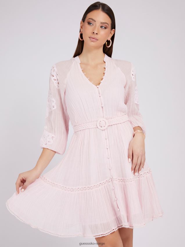 Guess multi rosa brodert kjole multi rosa kvinner F0LJ803439