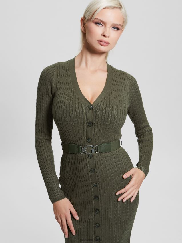 Guess nifs skog øko lena cardigan kjole skummel skog kvinner F0LJ809470