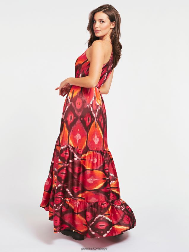 Guess nyanser av oransje kjole med belte over hele trykket nyanser av oransje kvinner F0LJ805968