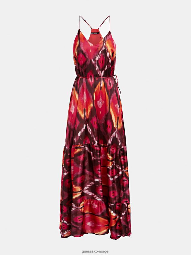 Guess nyanser av oransje kjole med belte over hele trykket nyanser av oransje kvinner F0LJ805968