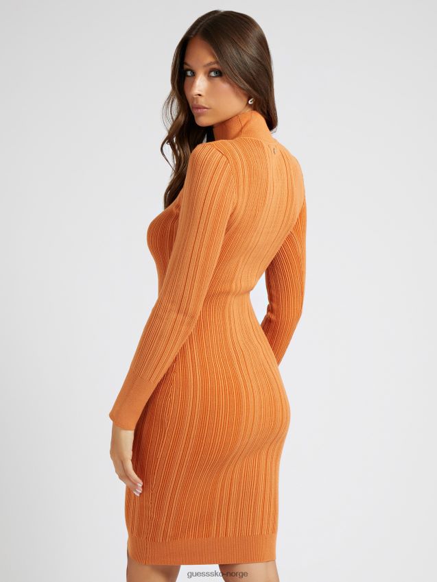 Guess oransje genserkjole med turtelhals oransje kvinner F0LJ803321